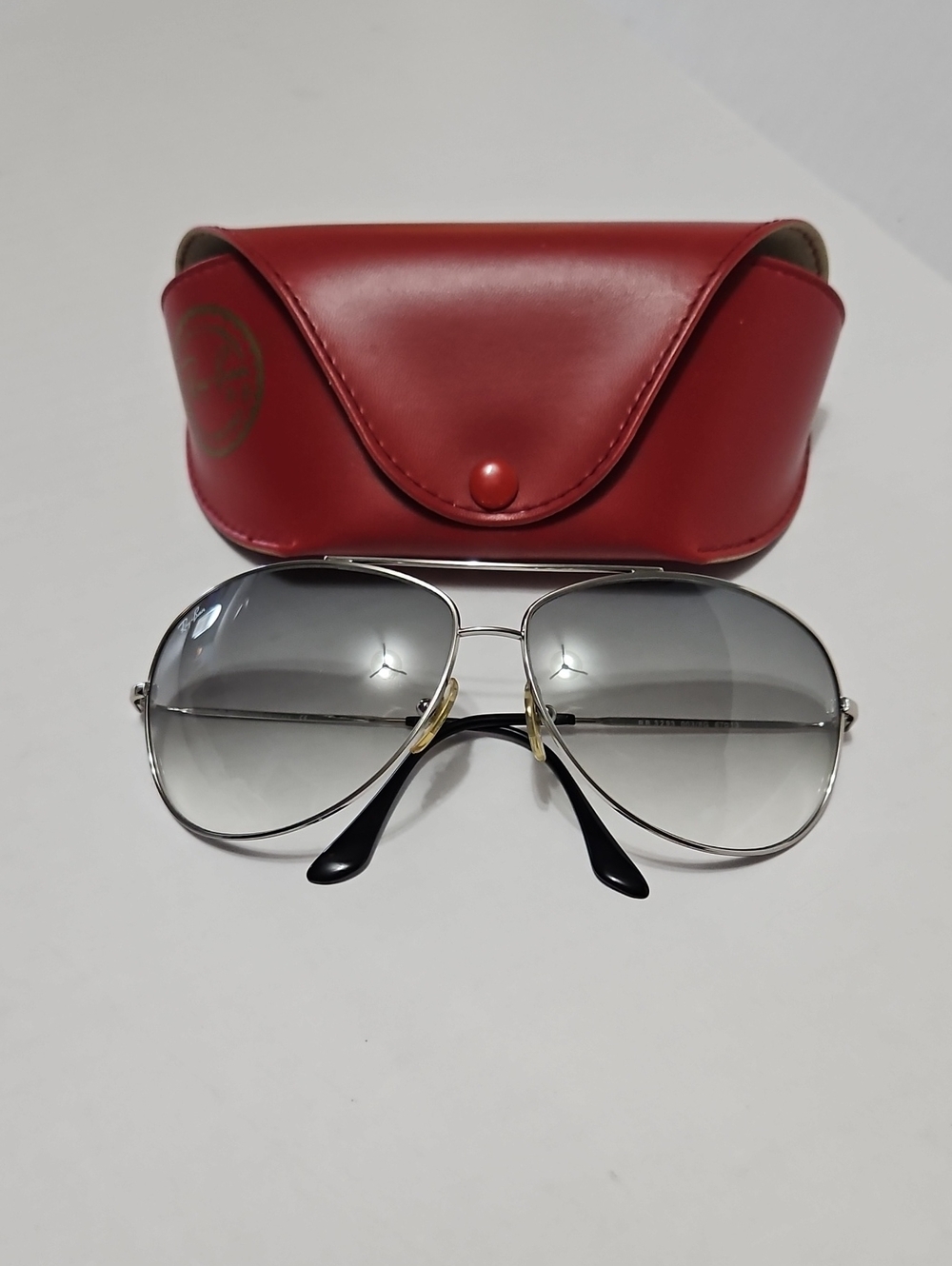 Ray-Ban RB 3293 003/RG 87 13 Silver Aviator Sunglasses with Red Case